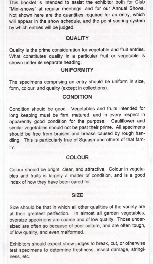 View Royal Garden Club Exhibitor's Handbook for Vegetables and Fruits