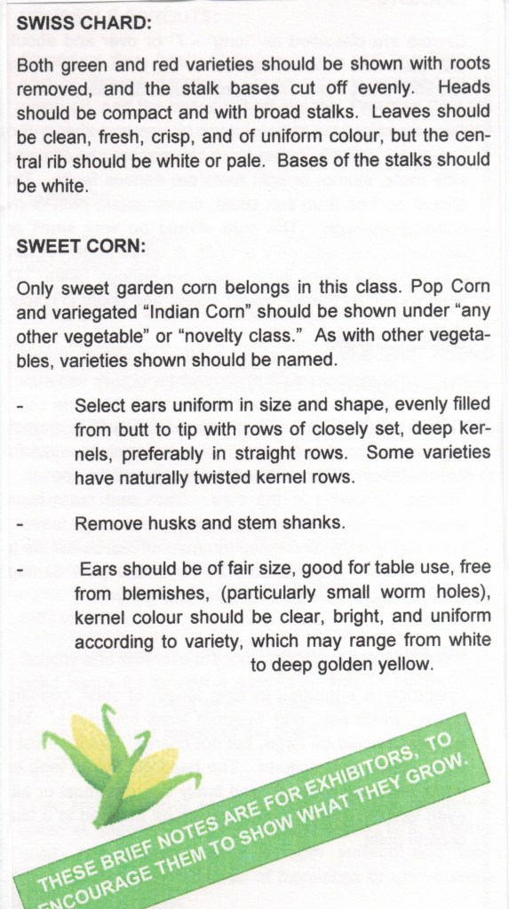 View Royal Garden Club Exhibitor's Handbook for Vegetables and Fruits